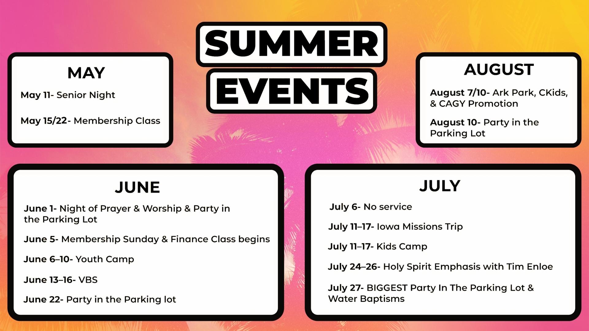 Summer Events 2022